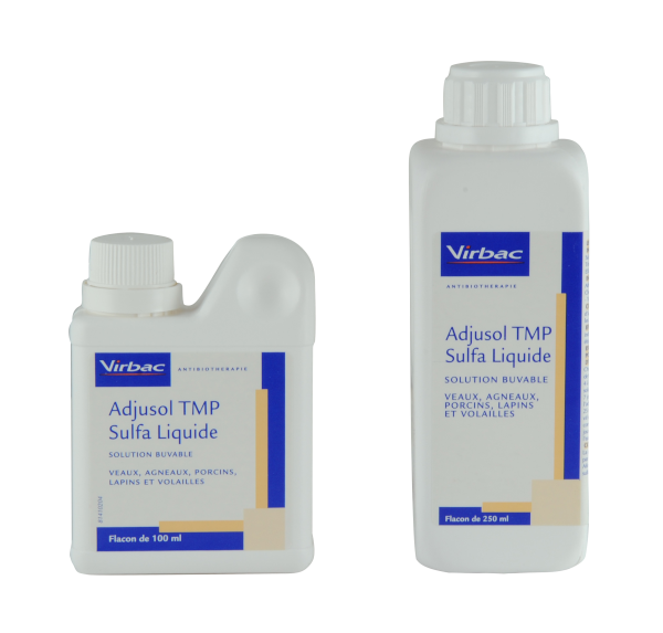 Adjusol Sulfa Liquide Solution Administration Eau Boisson Lait | Virbac Adjusol Sulfa Liquide Solution Administration Eau Boisson Lait | Virbac